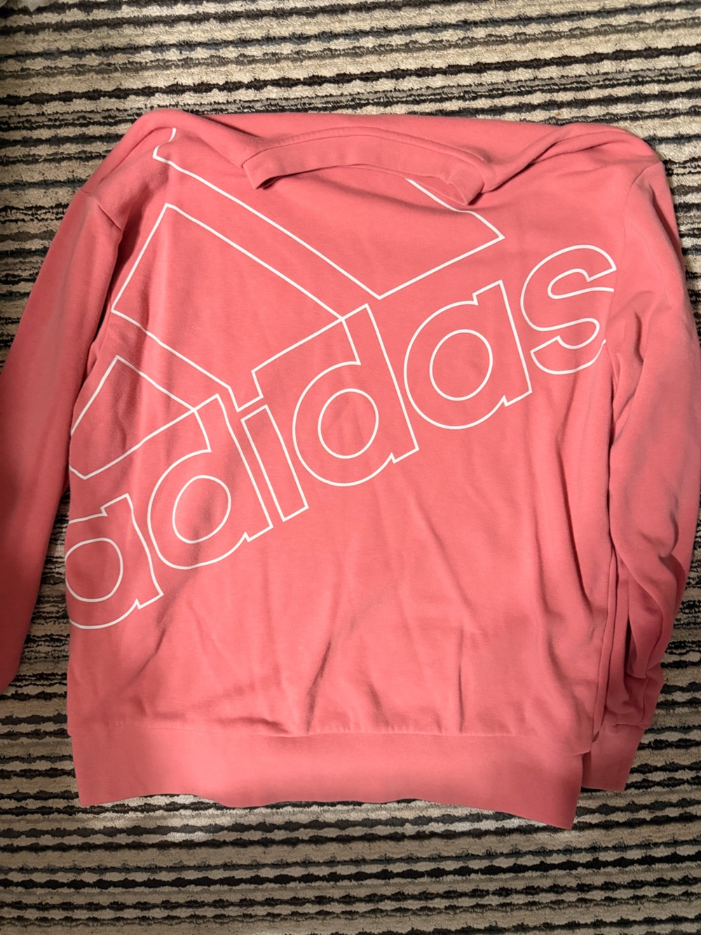 adidas Coral Pink Long Sleeve Logo Tee